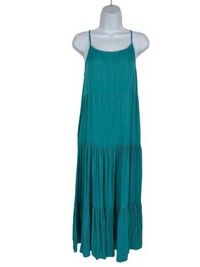 Joie Teal Tiered Maxi Dress With Adjustable Spaghetti Straps Women's Size S